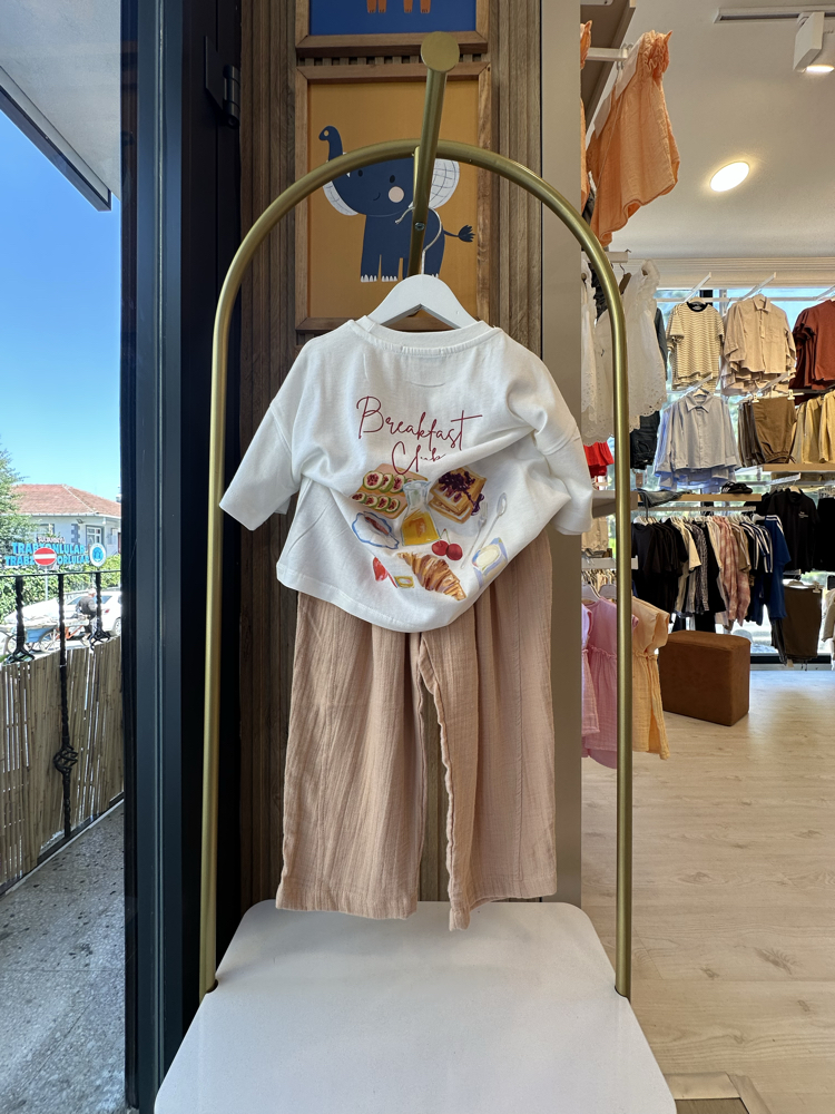 Müslin Balloon Pantolon Sütlü Kahve