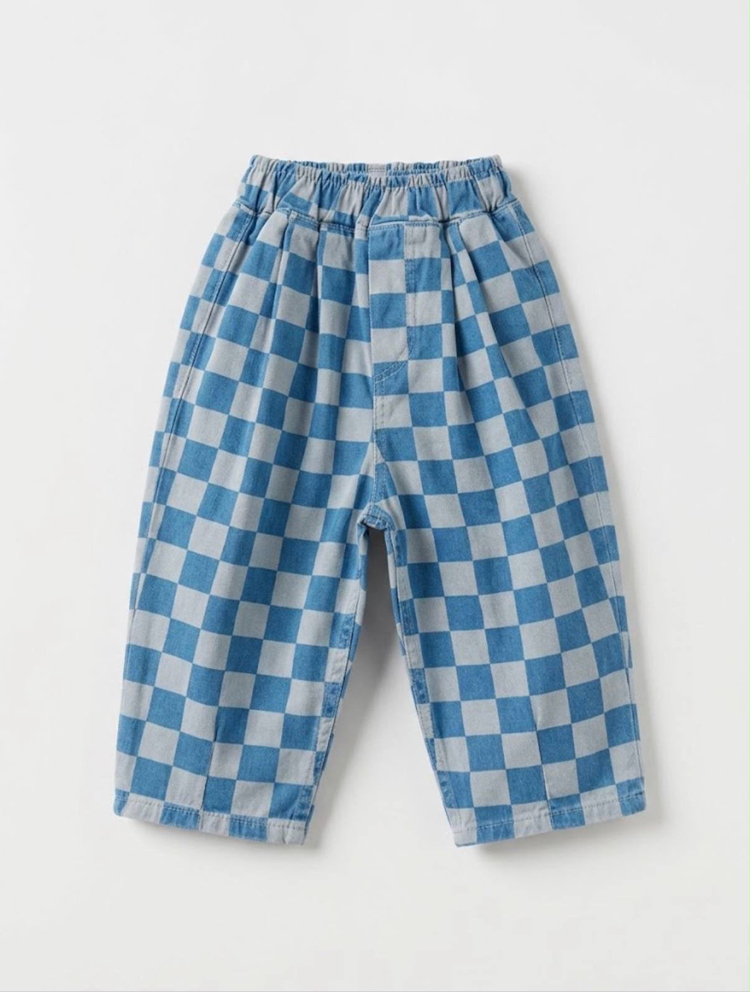 La’ciel Paris Mavi Damalı Balloon Jeans