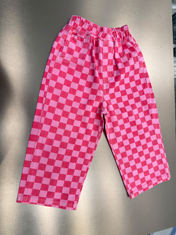 La’ciel Paris Pembe Damalı Balloon Jeans