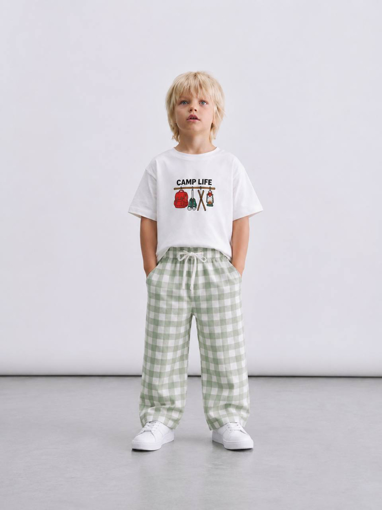 Oversize Yeşil Kareli Takım
