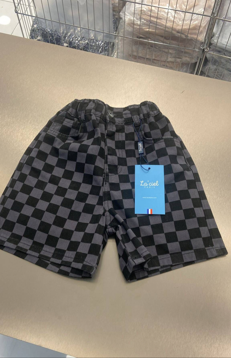 La’ciel Paris Damalı Denim Şort