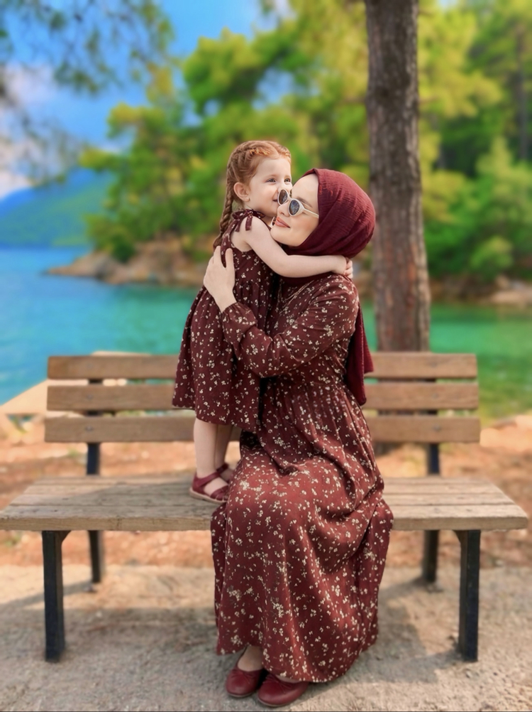 Bordo Çıtır Anne & Kız Kombin