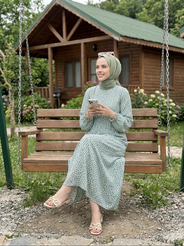Mint papatya elbise