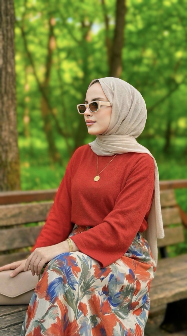 Nar Çiçeği Etek & Bluz Takım