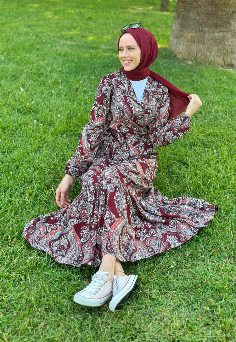 Bordo Şah Etek Takım