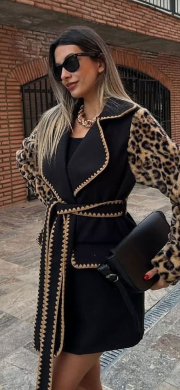 Leopar kollu Ceket