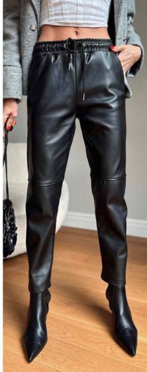 deri içi şardonlu dar paça pantalon