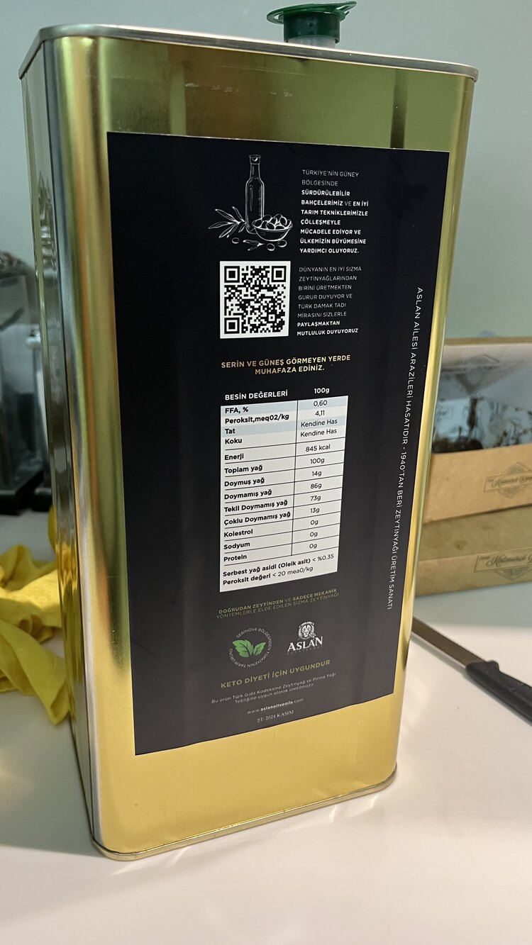5 Lt Erken Hasat Soğuk Sıkım Natural Sızma Zeytinyağı (Yeni Sezon)