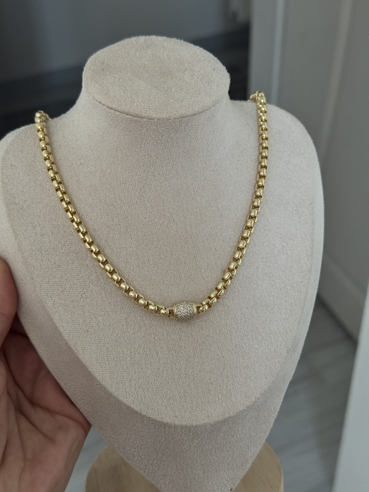 Özel seri taşlı köstek kolye ( 45 + 5 cm ) 