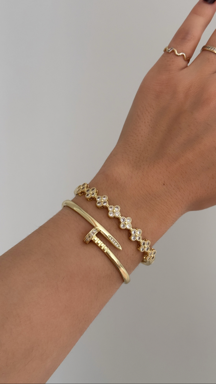 Altın kaplama marka model yonca kelepçe(57 mm)