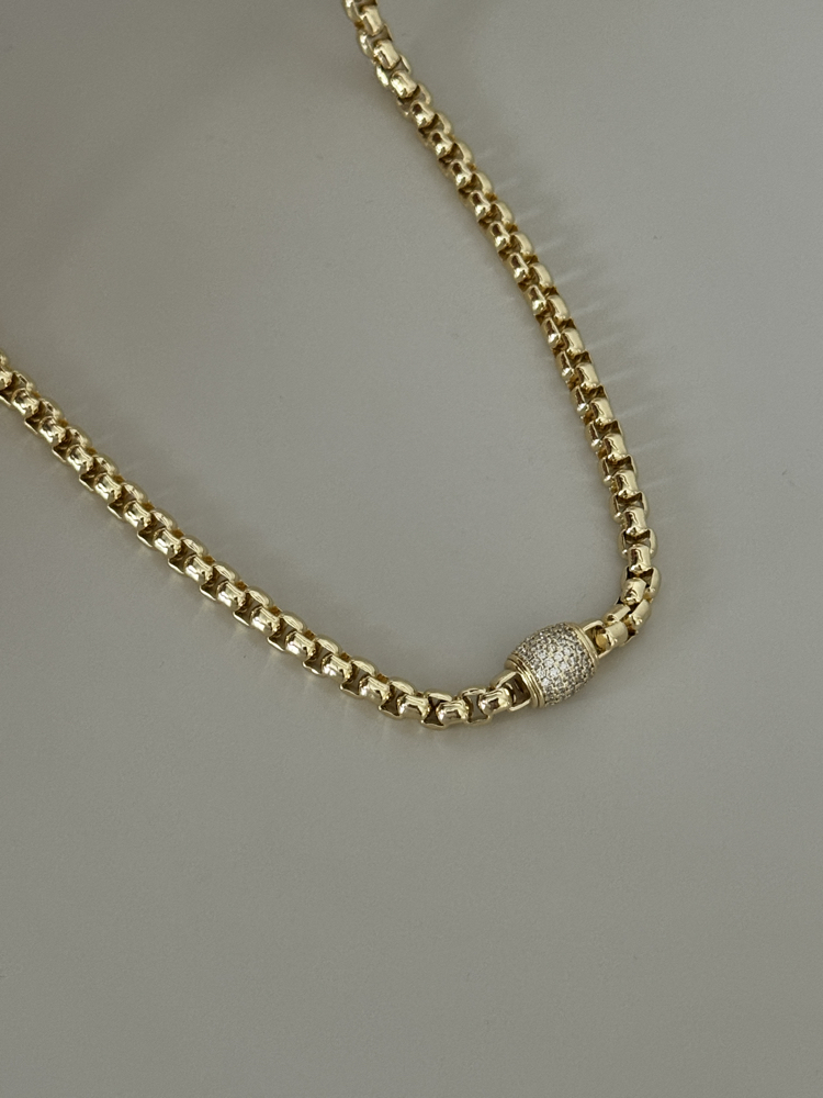 Özel seri taşlı köstek kolye ( 45 + 5 cm ) 