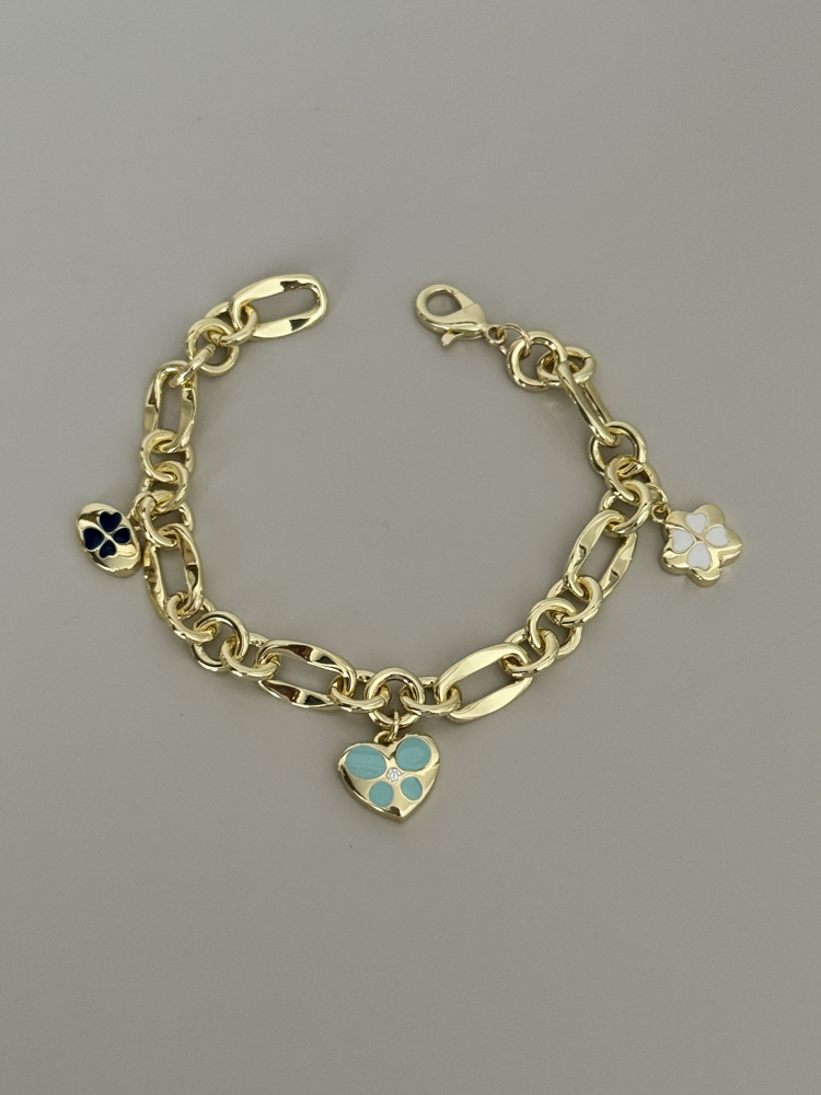 Özel seri yonca charm bileklik