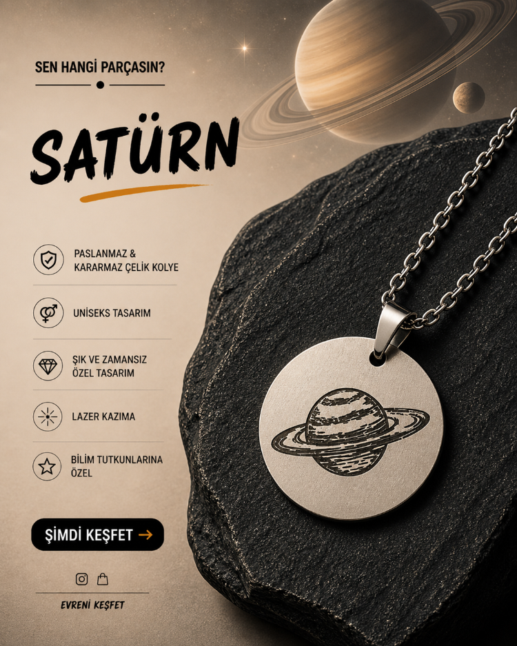 Satürn Çelik Kolye
