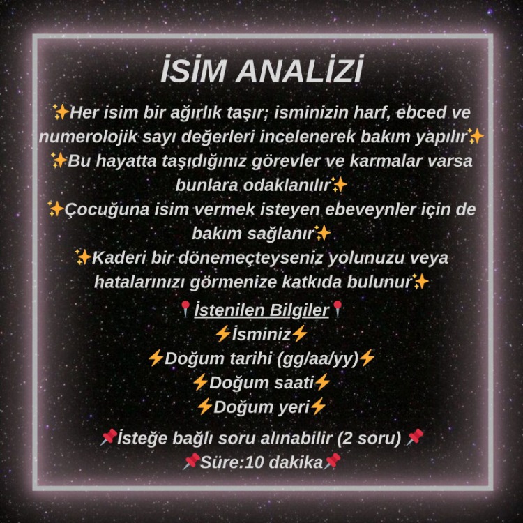 İsim Analizi