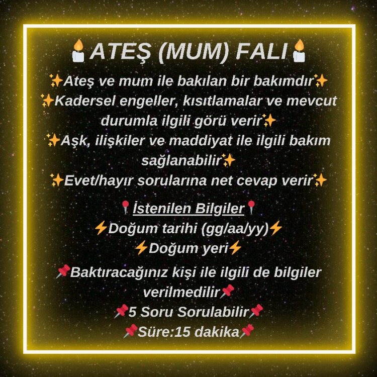 Ateş (Mum) Falı Bakımı