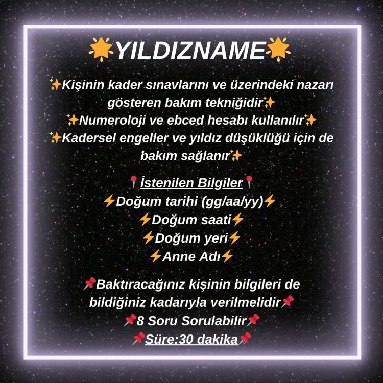 Yıldızname Bakımı