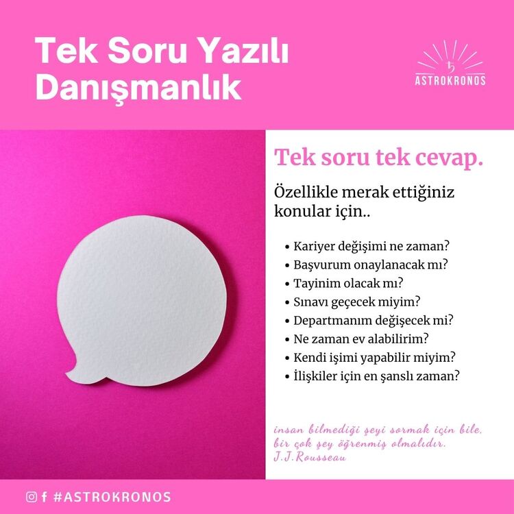 Tek Soru Yazılı Danışmanlık
