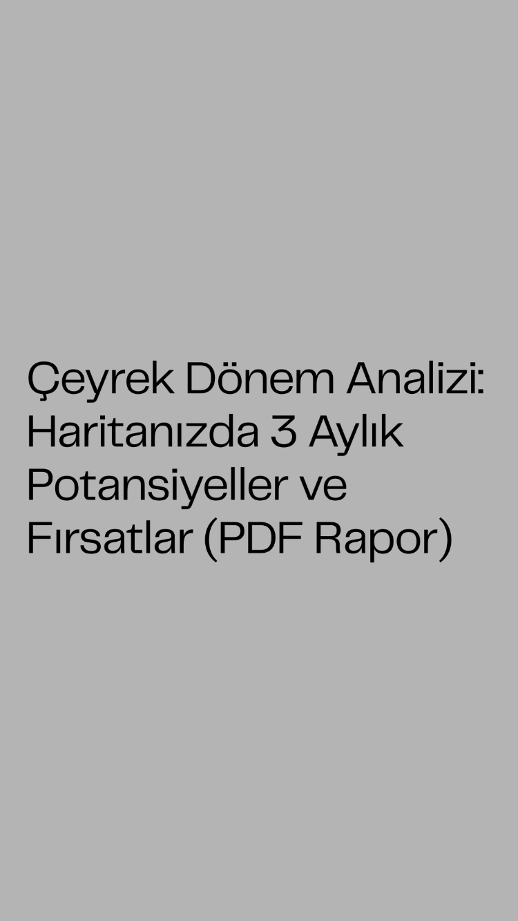 Çeyrek Dönem Analizi: Haritanızda 3 Aylık Potansiyeller ve Fırsatlar