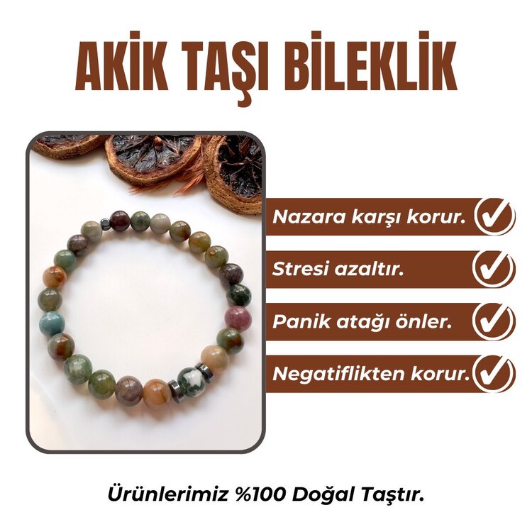 Akik Taşı Bileklik