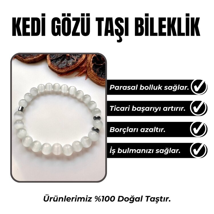Kedi Gözü Taşı Bileklik