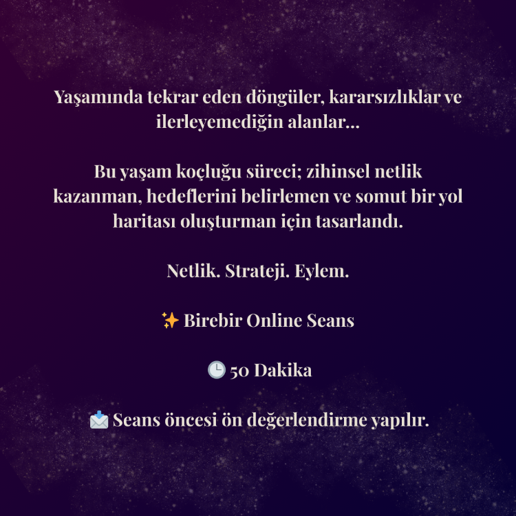 Yaşam Koçluğu Seansı | Hedef Netleştirme & Dönüşüm Süreci