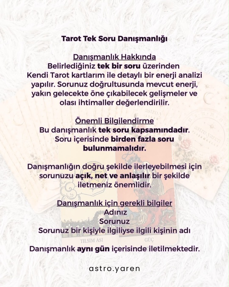 Tarot Tek Soru Danışmanlığı