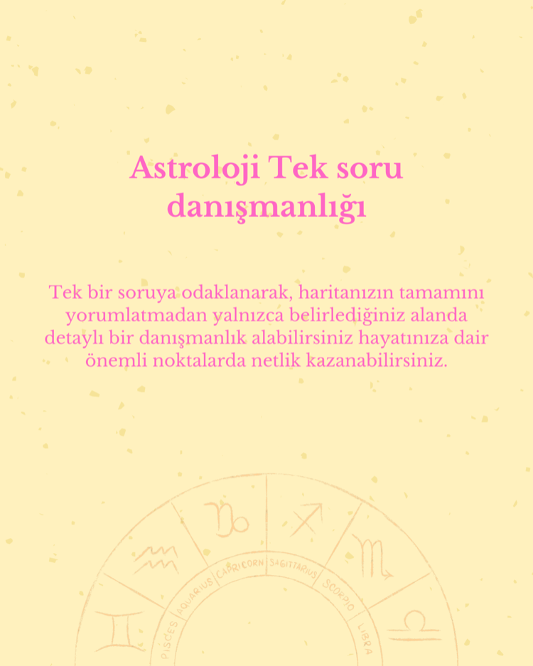 Astroloji Tek soru danışmanlığı