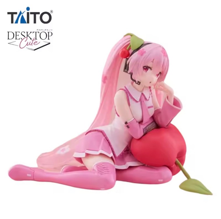Original TAiTO Desktop Cute Hatsune Miku ~Cherry Pillow Ver.~ PVC 13CM Anime Action Figures Model Co