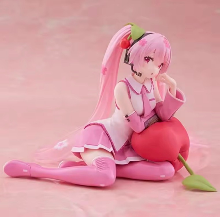 Original TAiTO Desktop Cute Hatsune Miku ~Cherry Pillow Ver.~ PVC 13CM Anime Action Figures Model Co