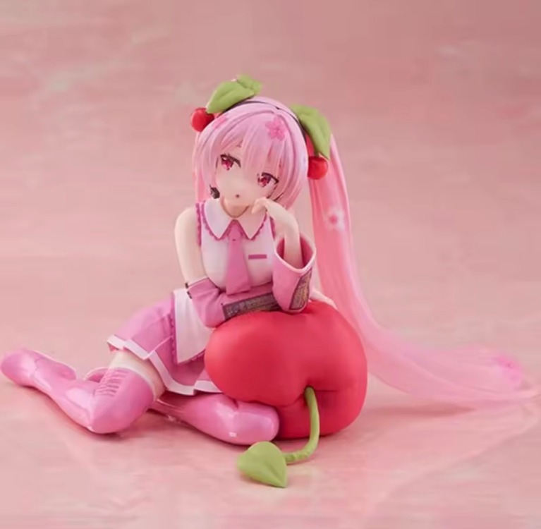 Original TAiTO Desktop Cute Hatsune Miku ~Cherry Pillow Ver.~ PVC 13CM Anime Action Figures Model Co