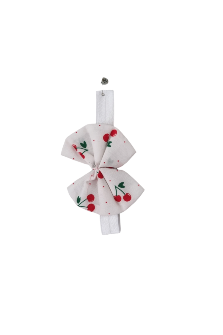 Kirazlı robalı elbise bandanalı set