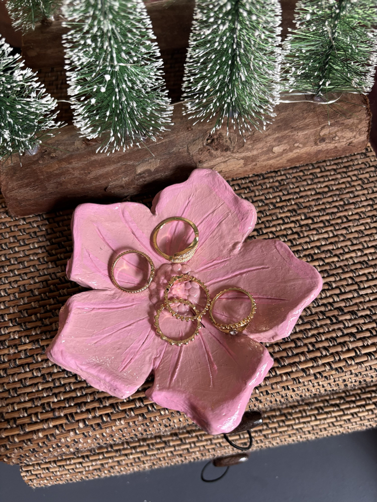 Sakura Seramik Yüzüklük | El Yapımı Çiçek Ring Holder  Handmade Ceramic Jewelry Holder