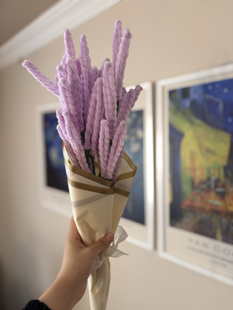  Özel Tasarım Lavanta Buketi | Handmade Chenille Flower Bouquet