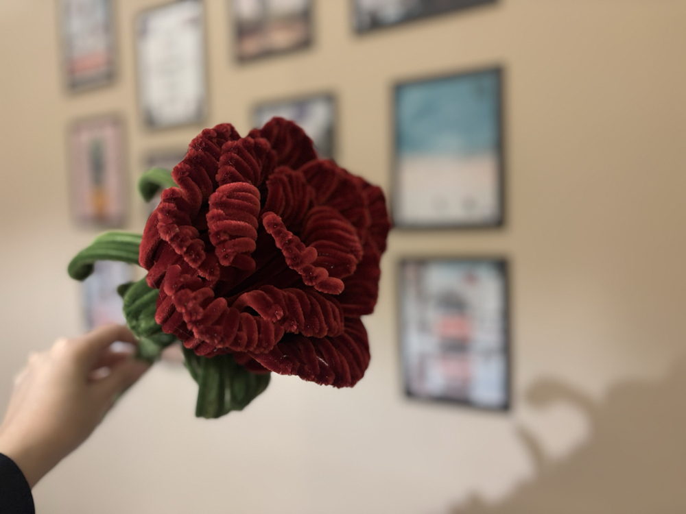 Handmade Large Chenille Rose Bouquet Flower – Velvet Pipe Cleaner Rose Decor