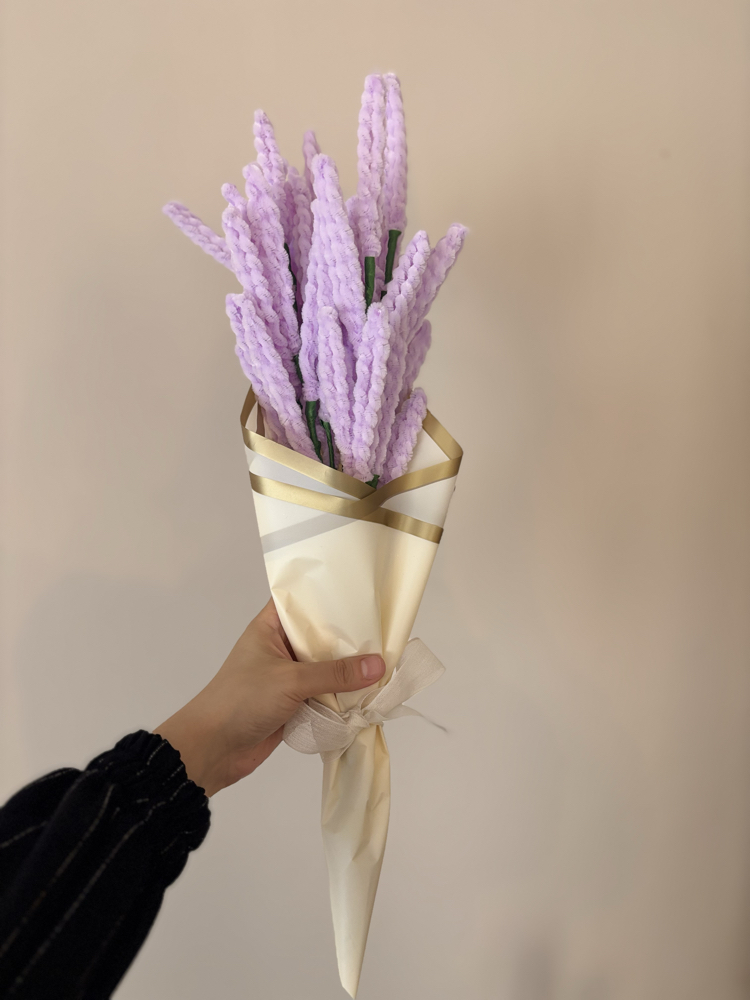  Özel Tasarım Lavanta Buketi | Handmade Chenille Flower Bouquet