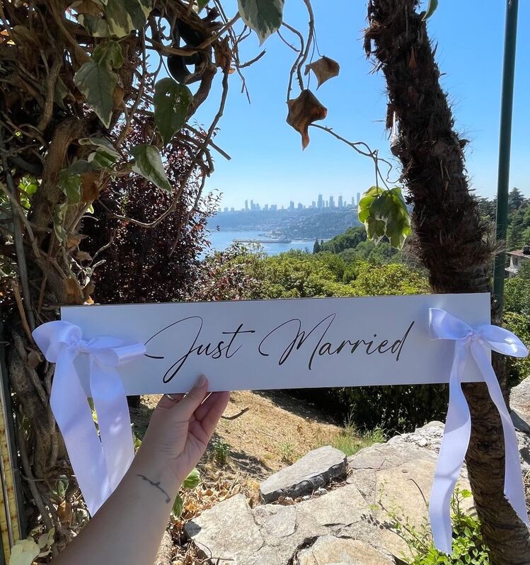 Kurdeleli Araç Plakası "Just Married"