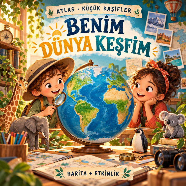 Benim Dünya Keşfim – Çocuklar İçin Coğrafya Etkinlik Kitabı | Türkçe ve İngilizce PDF