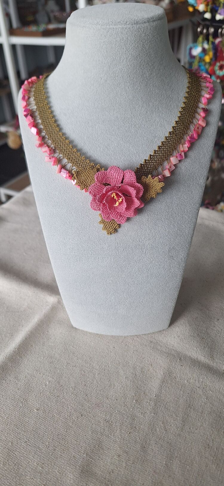 igne oyasi kolye (pembe)