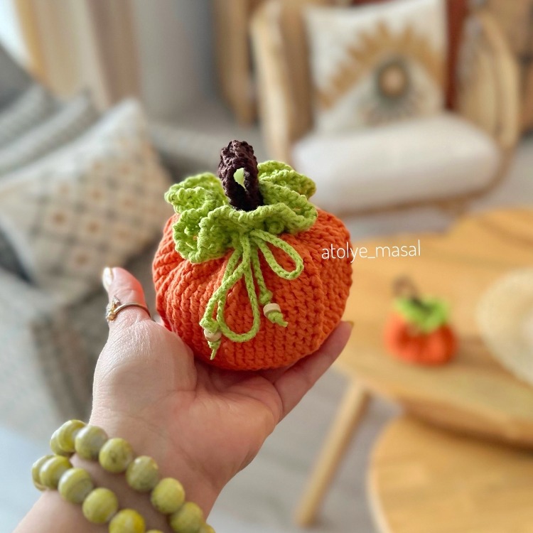 Balkabağı Kese | El Yapımı Örgü Kese Çanta