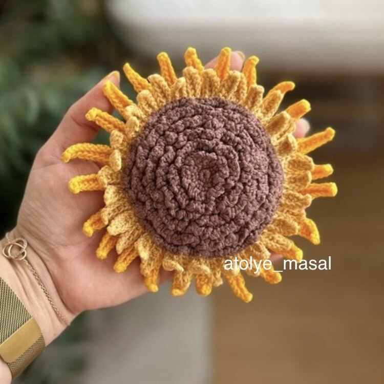 Ayçiçek Örgü Aksesuar Tarifi | Crochet Sunflower Accessory (Digital Download)