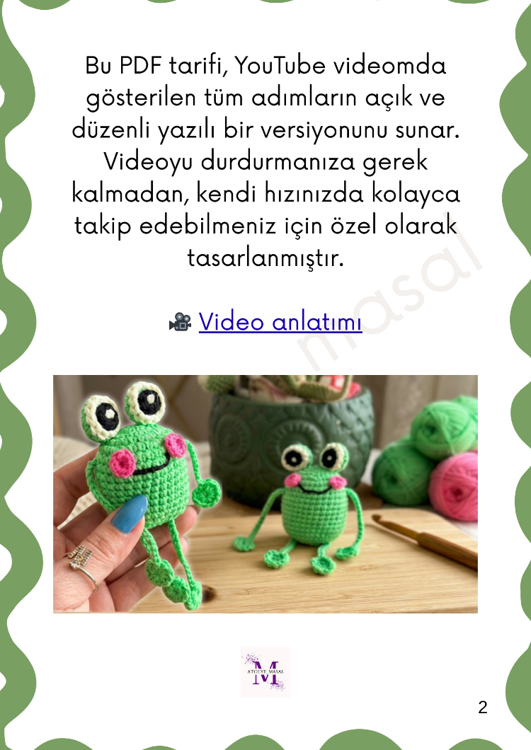 Hareketli Amigurumi Kurbağa