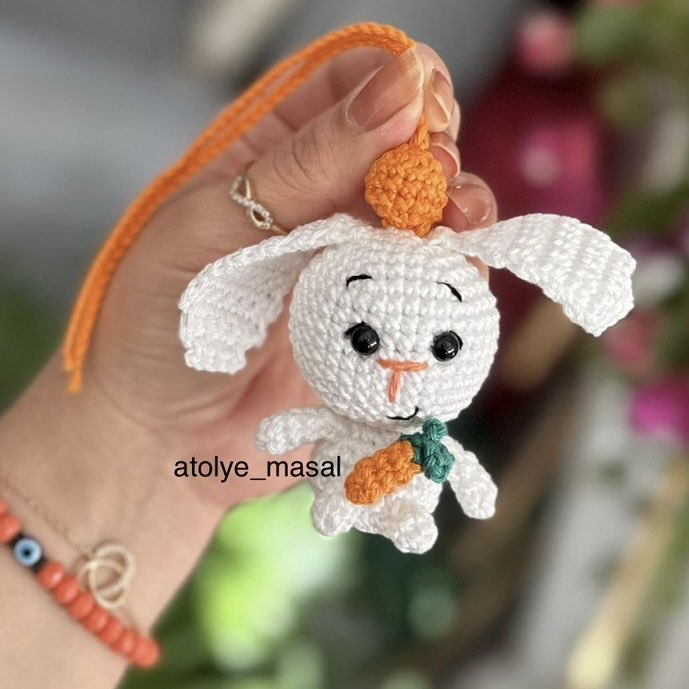 Araba Süsü Sevimli Tavşan PDF Tarifi | Cute Bunny Car Charm Pattern (Digital Download)