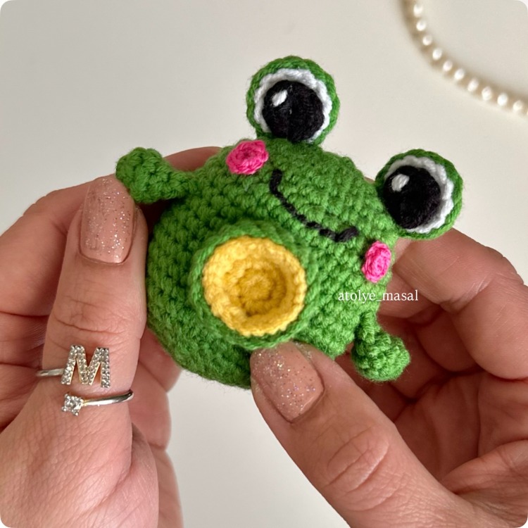 Amigurumi Çıt çıtlı Stres Oyuncağı Kurbağa Tarifi (PDF) | Crochet Pattern (Digital Download)
