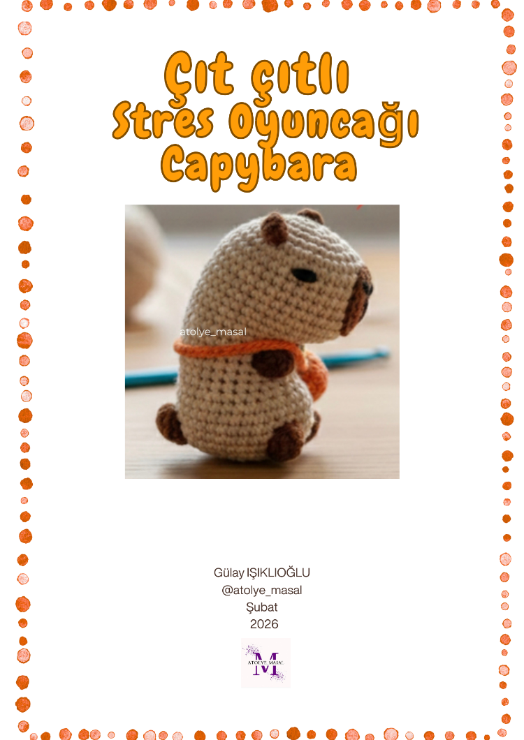 Amigurumi Çıt Çıtlı Stres Oyuncağı Capybara Tarifi