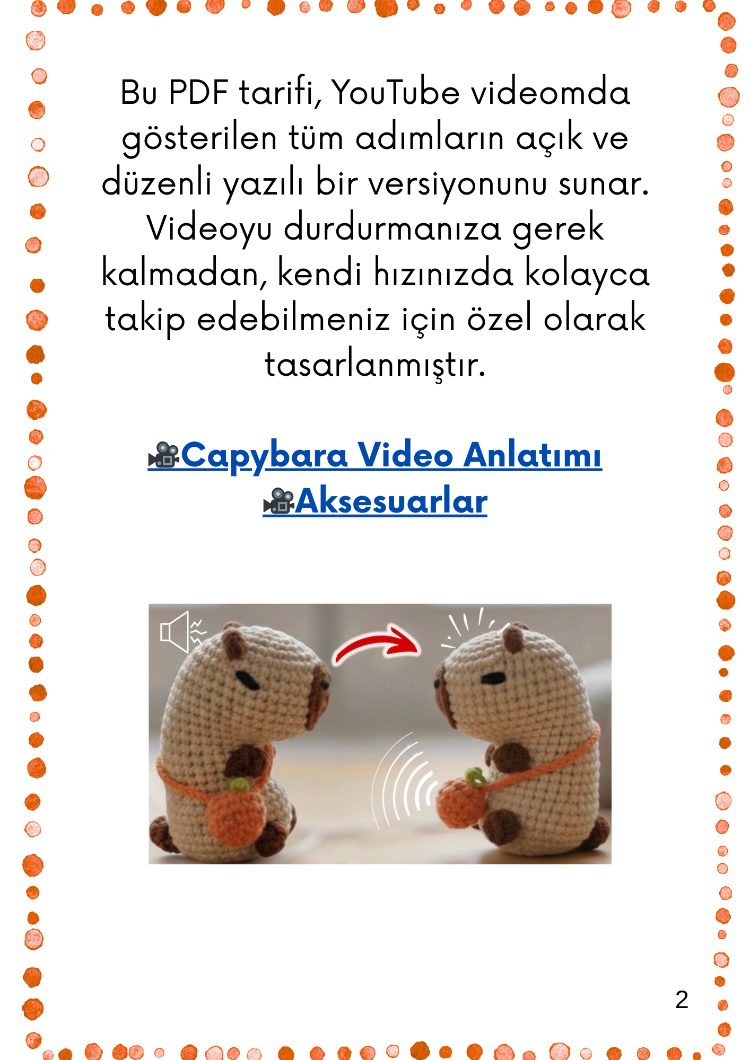 Amigurumi Çıt Çıtlı Stres Oyuncağı Capybara Tarifi