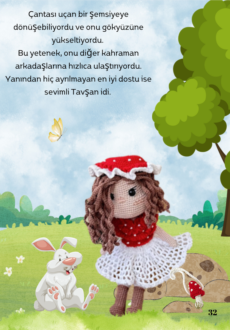 Mantar Kız – Tarif ve Hikaye Bir Arada PDF | Mushroom Girl – Crochet Pattern & Story 
