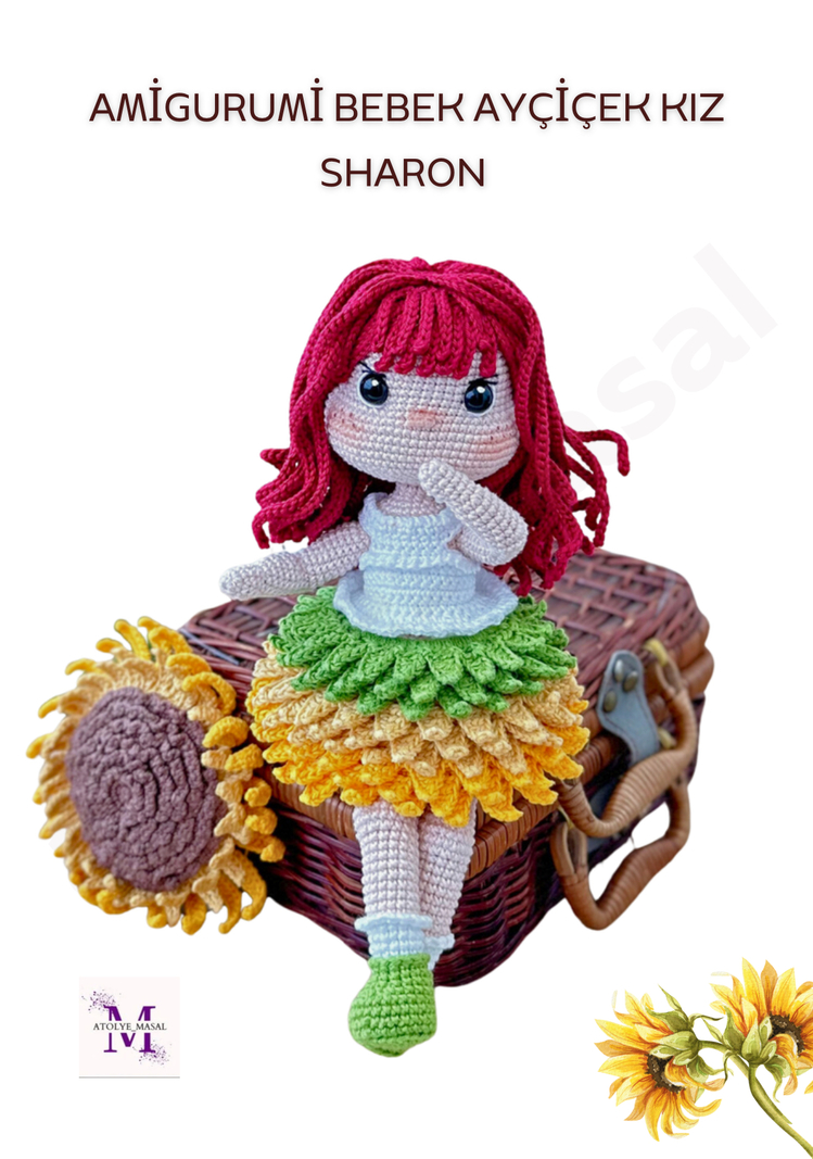 Ayçiçek Kız Sharon PDF Yazılı Tarif Dosyası | Sunflower Girl Sharon Crochet Download