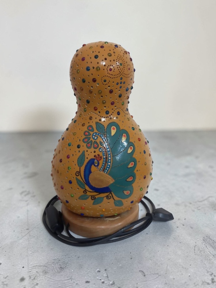 Dekoratif El Yapımı Su Kabağı Lamba