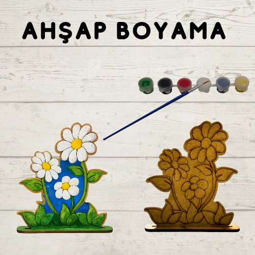 Ahşap Çiçek Boyama