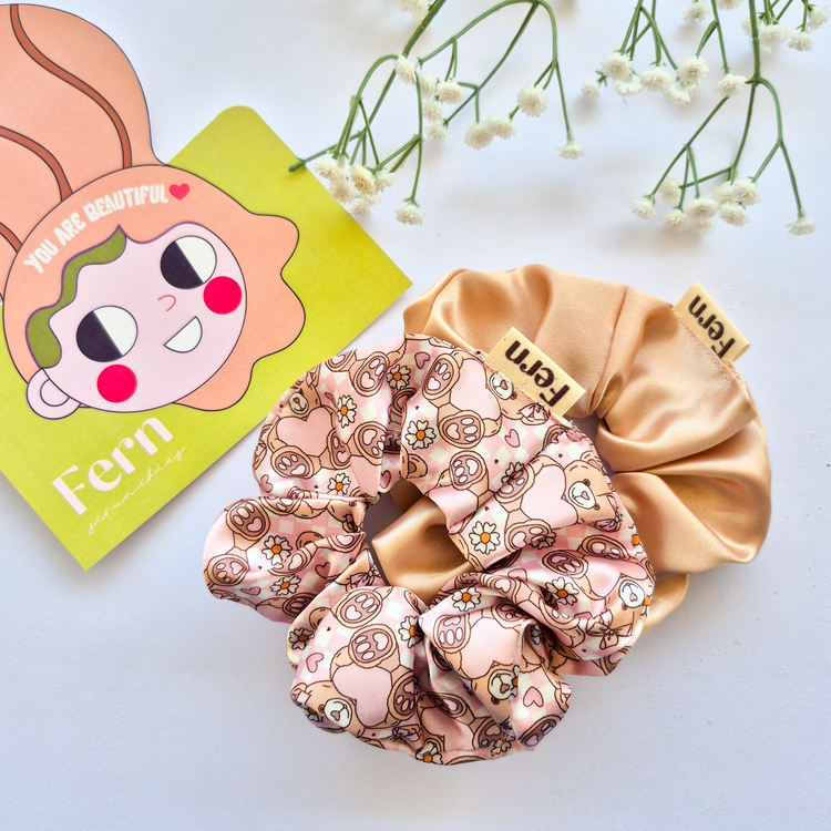 Scrunchie/Lastikli Toka 2'li Set Bears - Large